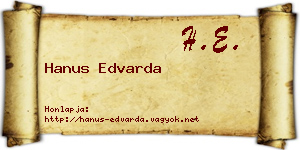 Hanus Edvarda névjegykártya